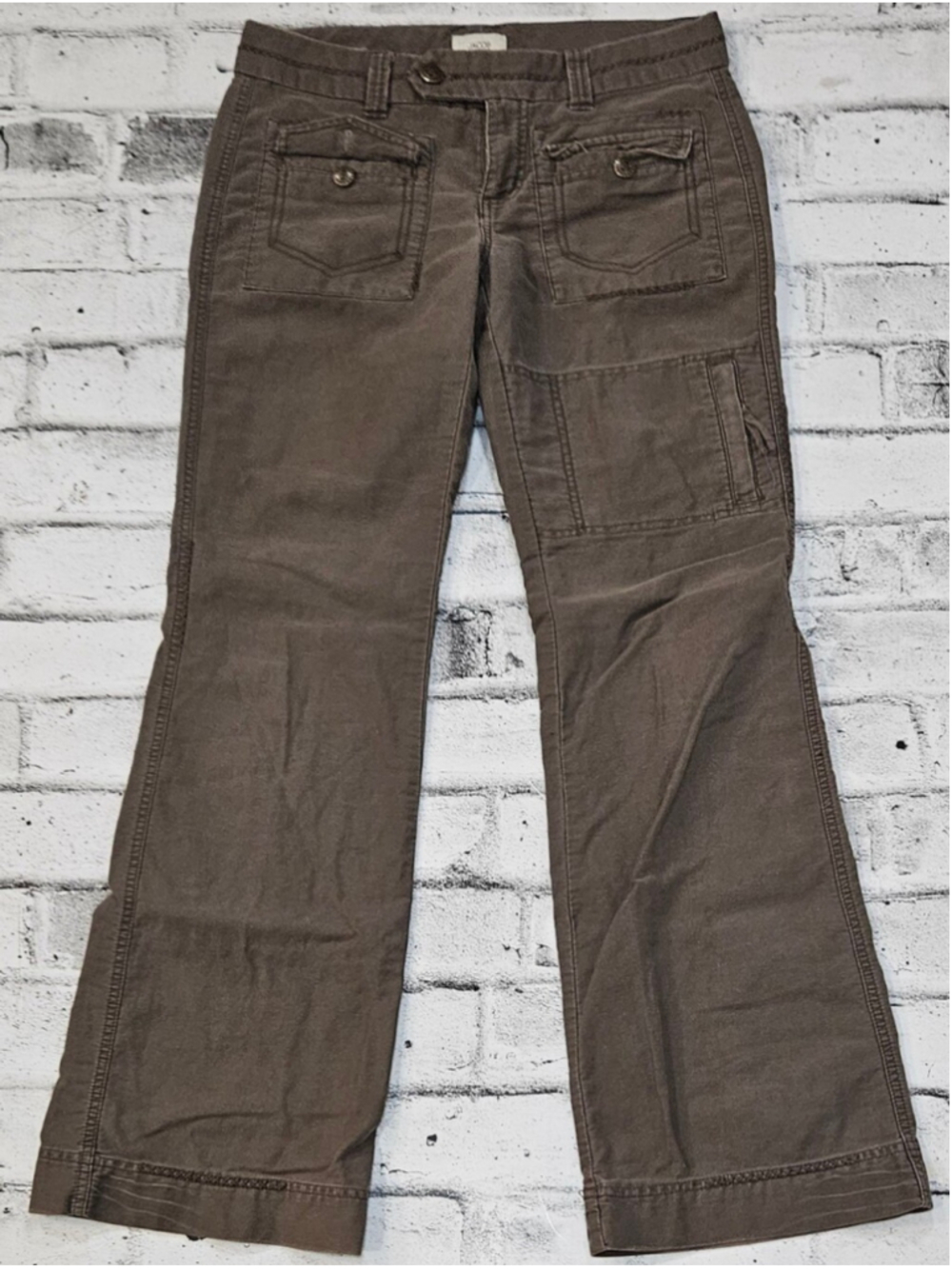 Jacob Connexion Women's Cargo Pants Size 7 8 Brown Utility Wide Leg